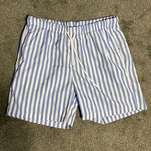 Lightweight Striped Shorts | Men’s Medium | 6” inseam (Blue/White)